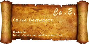 Csuka Bernadett névjegykártya